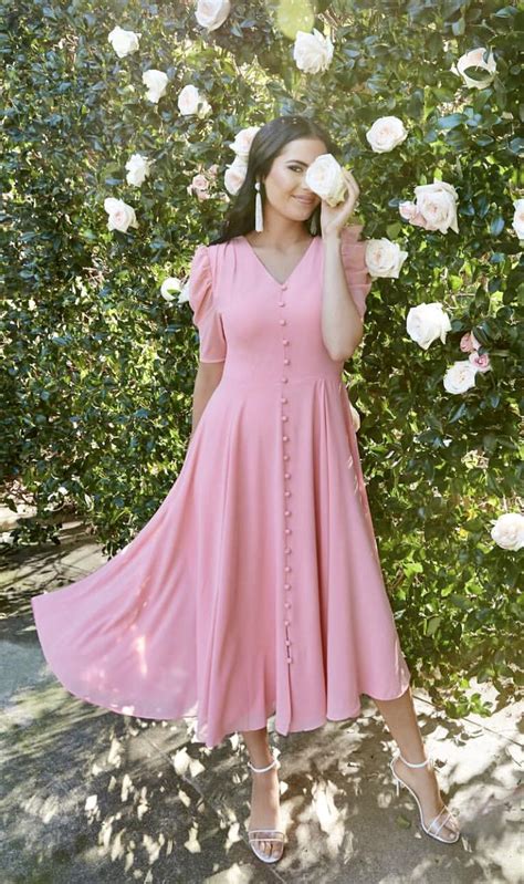 Spring dress - Modest Dresses | Pink dress outfits, Pink dress fashion ...