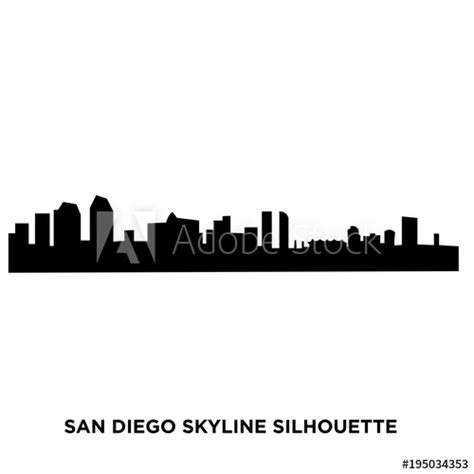 San Diego Skyline Silhouette Vector At Collection Of