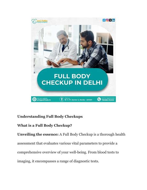 Ppt Full Body Checkup Near Delhi Uniq Pathlab Powerpoint