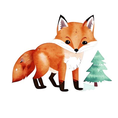 Baby Fox on a Forest Background · Creative Fabrica