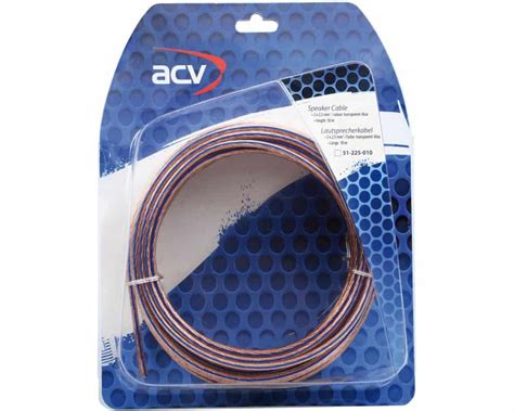 LUIDSPREKER KABEL 2 X 2 50 MM TRANSPARANT BLAUW 10M Audiovolt