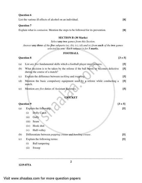 Physical Education Theory 2018 2019 Isc Commerce Class 12 Set 1 Question Paper With Pdf