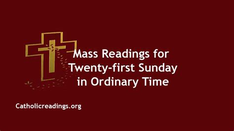 Sunday Mass Readings For August 27 2023 21st Sunday In Ordinary Time