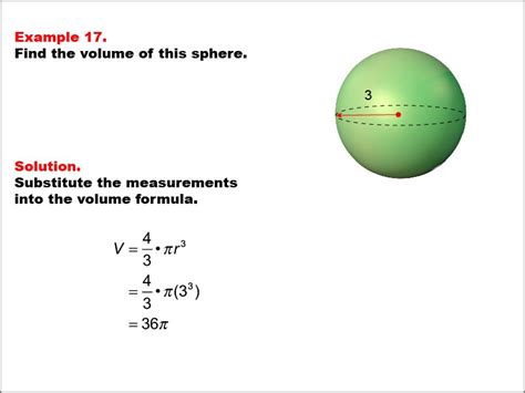 Sphere Volume Formula Example