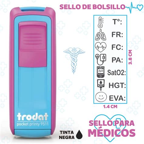 Sello Medico Signos Vitales Enfermera Portatil X Cm Doctores