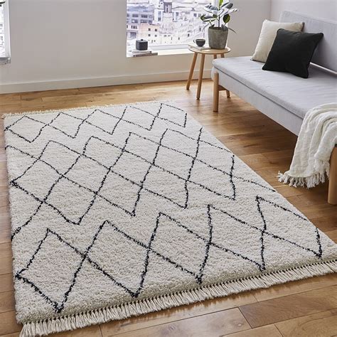 10% Off Boho Rugs White Black 8280 | Express Rugs UK