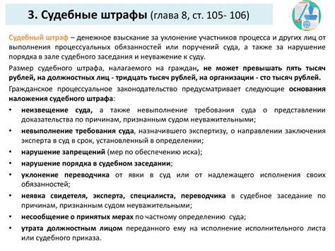 Судебные расходы, судебные штрафы, процессуальные сроки. Тема 5 ...
