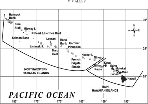 Map of the Hawaiian Archipelago, including the Northwestern Hawaiian ...