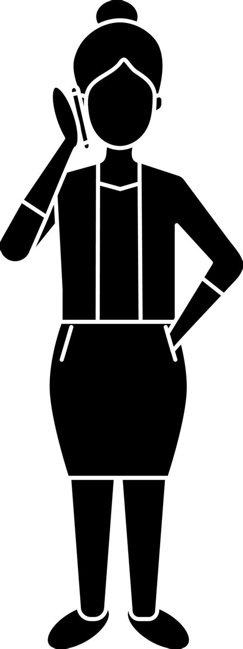 Businesswoman Talking On Phone Icon In Glyph Style 24251418 Vector Art