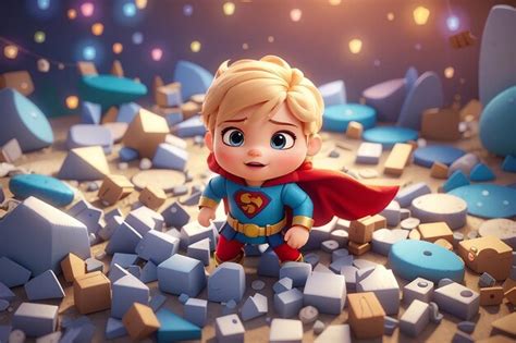 Premium Photo Very Detailed Tiny Cute Superhero Cinematic Lighting Effect