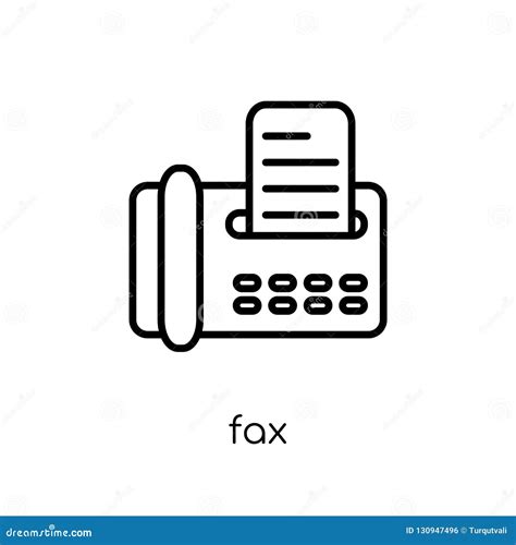 Fax Icon Trendy Modern Flat Linear Vector Fax Icon On White Background