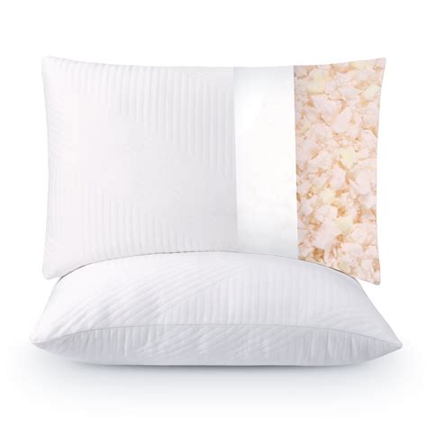 MaxKare Bed Pillow Shredded Memory Foam Pillow 2 Pack for Side, Back ...