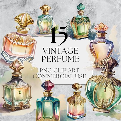 Vintage Perfume Bottles Clip Art