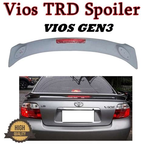 2013 2018 Toyota Vios TRD Spoiler With Brake Lamp Unpainted WY 007