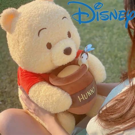 Hot Disney 35 45cm Cartoon Winnie The Pooh Holds Honeypot Plush Toy Sleeping Pillow Kawaii