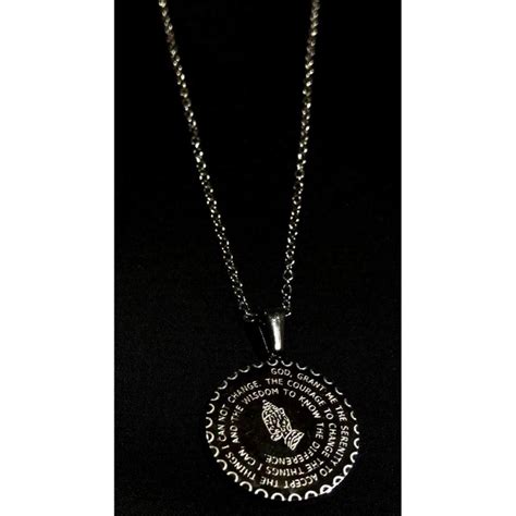 Silver Serenity Prayer Pendant Necklace