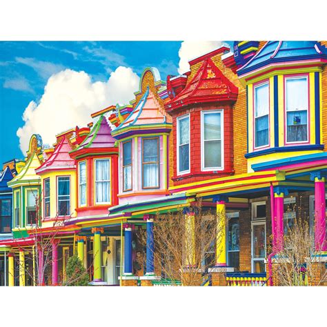 Roseart Colorluxe 500 Piece Colorful Houses Along Guilford Avenue in