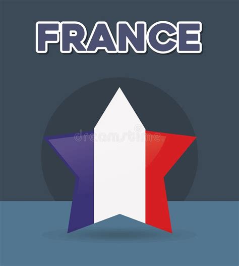 France Culture Card With Flag And Star Stock Vector Illustration Of