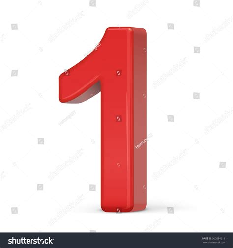 D Plastic Red Number Isolated Stock Vector Royalty Free