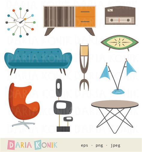 Mid Century Modern Furniture Clipart Clip Art Library