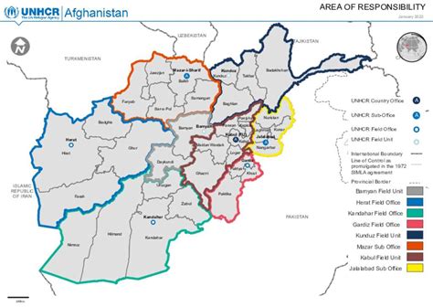 Document Afghanistan UNHCR Area Of Responsibility Map 2022