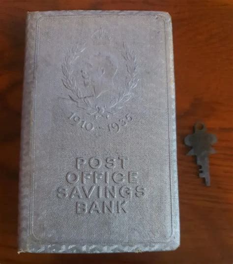 KING GEORGE 1910 1935 Post Office Savings Bank Book Money Box WITH