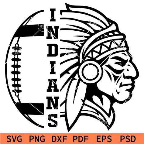 Indians Football Monogram Svg Indians Logo Svg Indians Football Svg