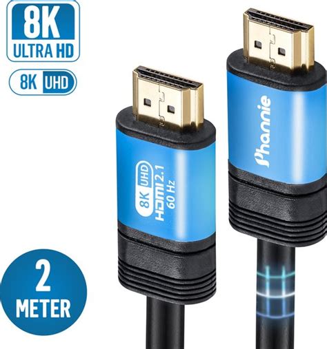 Phannie HDMI Kabel 2 1 Ultra High Speed Full HD 2 Meter 48 Gbps