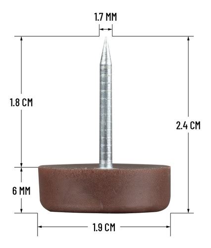 Regaton Deslizador Clavo Para Muebles X Mm Cafe Pzas Mercadolibre