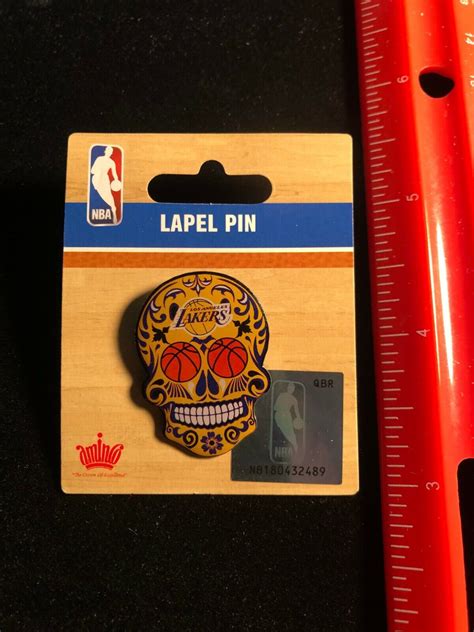 NEW Los Angeles Lakers Sugar Skull Lapel Pin NBA Licensed FIRST