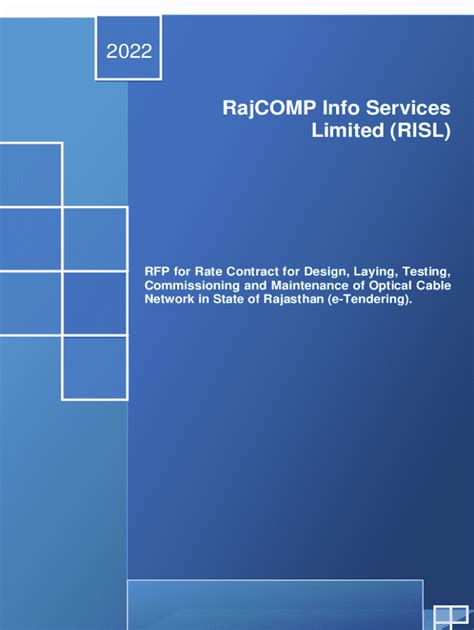 Fillable Online Risl Rajasthan Gov RISL Tender Rfp For Rate Contract