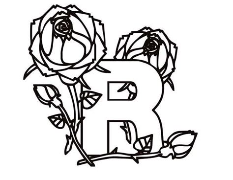 Letter R Is Rose Coloring Page Bulk Color Rose Coloring Pages