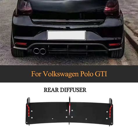 VW POLO GTI REAR BUMPER DIFFUSER SPOILER LIP VALANCE SPLITTER 15 UP