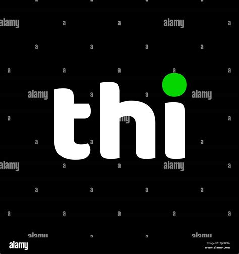 a white letter mark "thi" logo isolated on dark background Stock Vector ...