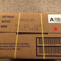 Amazon Western Frontier MRE 2020 Inspection Date Case 24 Meals