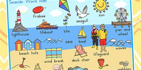 Seaside Scene Word Mat Teacher Made Twinkl