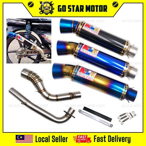 Nlk Racing Exhaust Big Cork Tembak Bulan 28mm 32mm Ekzos Pipe Honda Ex5 Dream Wave100 Wave