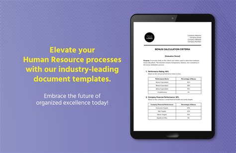 Bonus Calculation Criteria Hr Template In Pdf Word Google Docs
