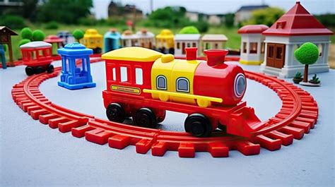 Premium Photo | Plastic Toy Train Set