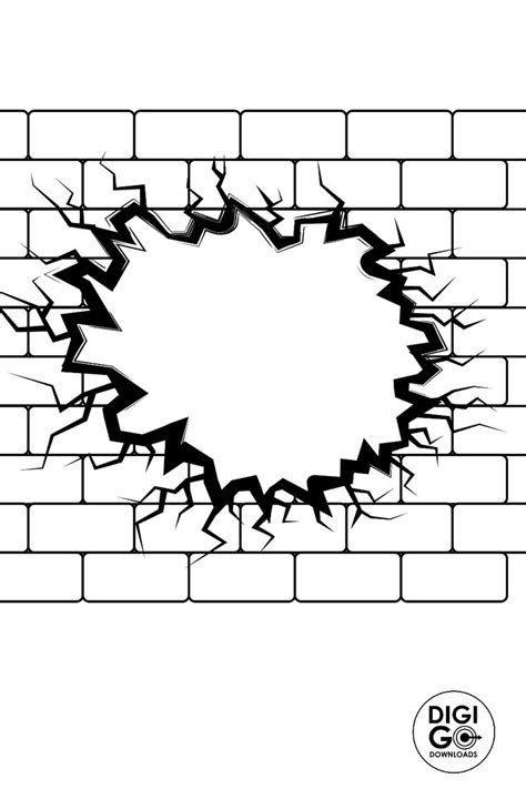 Cracked Wall Svg Broken Brick Wall Brick Wall Svg Cracked Brick