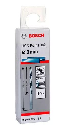 Kit 10 Brocas De Aço Rápido Bosch Hss Pointteq 3 0mm Parcelamento sem