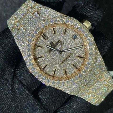 Audemars Piguet Round Ap Watch Diamond Full Iced Out Vvs Diamond Men