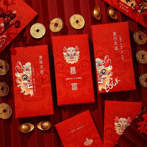 CNY 2024 Dragon Year Red Envelope New Chinese Style Dragon Zodiac New