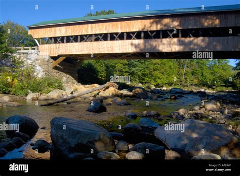 Jackson Nh Usa Jackson Honeymoon Covered Bridge Built In 1876 Stock