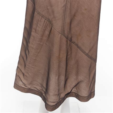 COMME DES GARCONS Vintage Nude Sheer Overlay A Line Bias Dress S Cindy