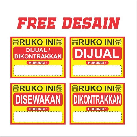 Jual Spanduk Banner Ruko Dijual Disewakan Dikontrakan Shopee Indonesia