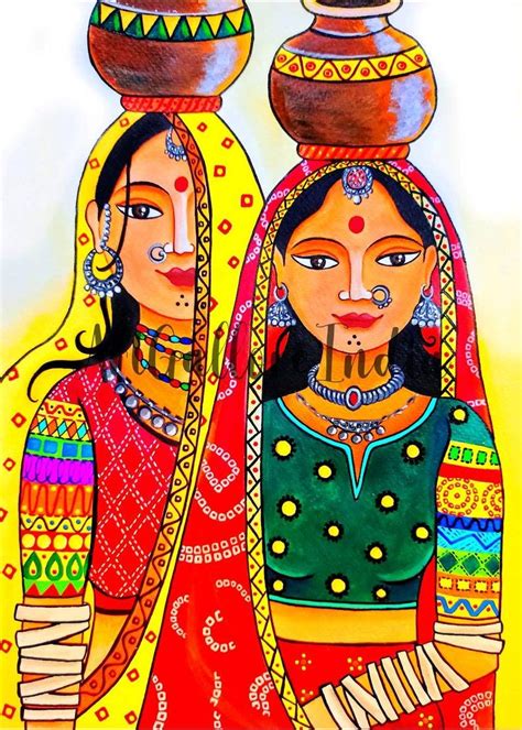 Buy Rajasthani Women Painting Rajasthani Canvas Painting Gujarati