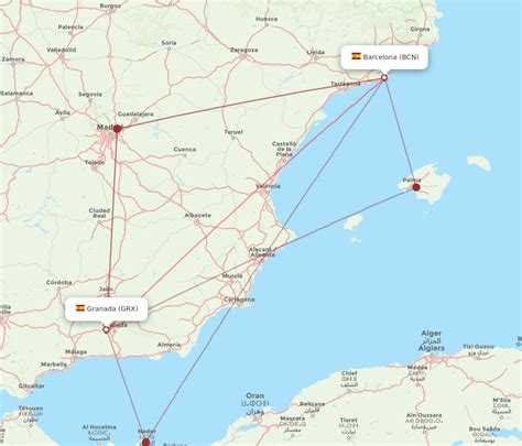 All Flight Routes From Barcelona To Granada Bcn To Grx Flight Routes