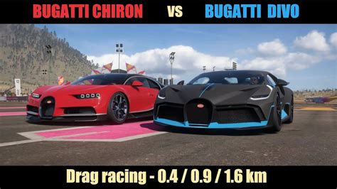 Forza Horizon 5 Drag Racing Bugatti Chiron Vs Bugatti Divo Youtube