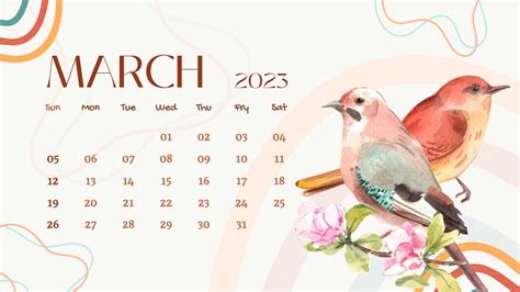 March Calendar 2023 Wallpaper - iXpap